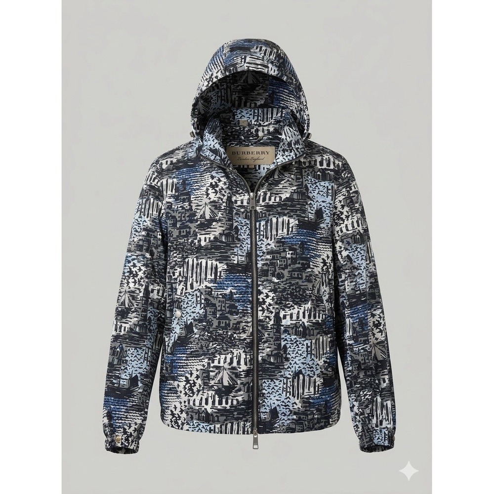 Burberry London Womens Windbreaker Jacket Sz 52 Luxury Designer Outdoor Travel